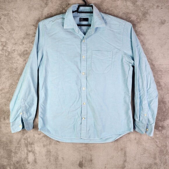 Men's Gap Light Blue Shirt Long Sleeve Button Down 100% Cotton Size L - Picture 3 of 11